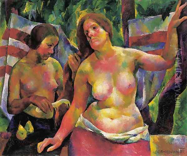 Fesulkodes (Fesulkodo no; A muvesz felesége), 1925 Oil Painting - Vilmos Aba-Novak