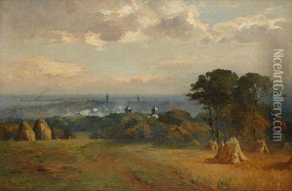 Aberdeen From The North Oil Painting - Thomas Bunting
