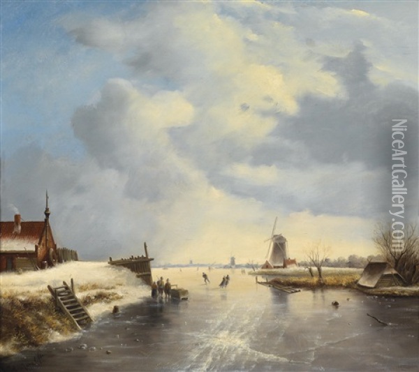 Wintervergnugen Oil Painting - Jan Evert Morel the Younger
