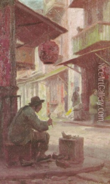 Chinese Cobbler Oil Painting - Gordon Coutts