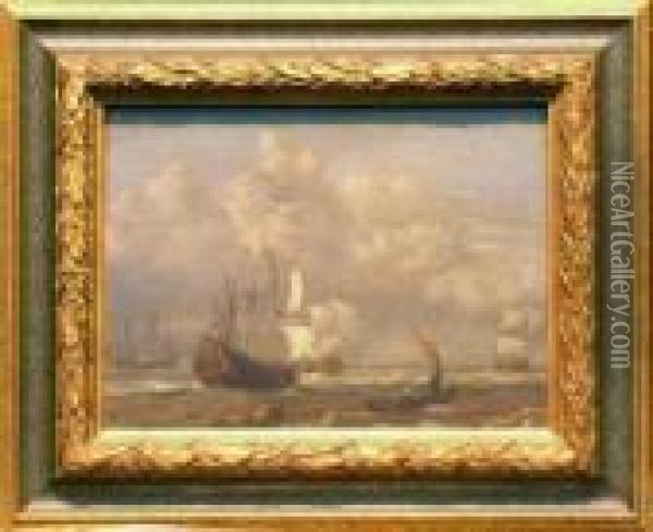Naval Ships Oil Painting - Willem van Diest
