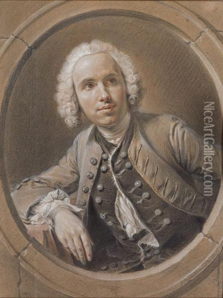 Portrait Presume De Charles-nicolas Cochin Oil Painting - Johann Georg Dathan