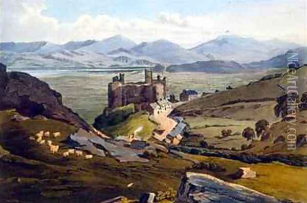 Harlech Castle Oil Painting - Daniel Havell