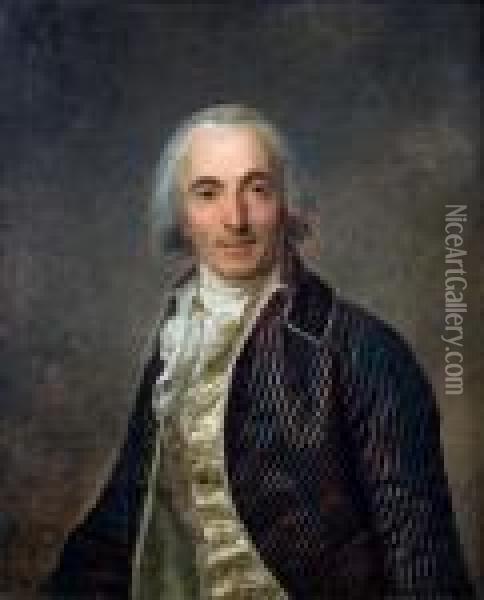 Portrait De Guillou, Gouverneur De La Martinique Oil Painting - Antoine Vestier