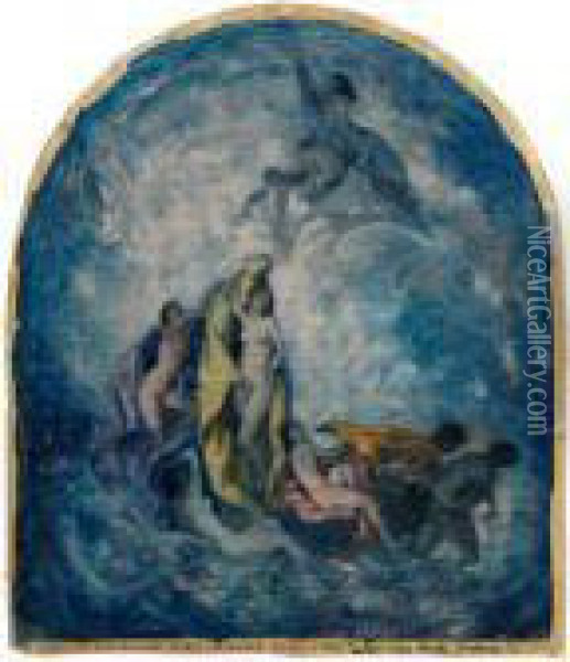 Nymphs Within Clouds Oil Painting - Bela Ivanyi Grunwald