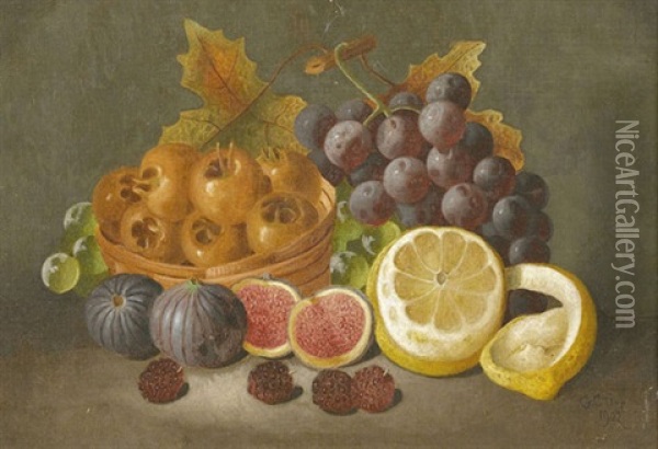 Fruchtestillleben Oil Painting - George Crisp