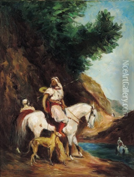 Araber Auf Der Jagd Oil Painting - Karel Myslbek