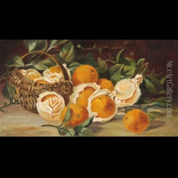 Still Life With Oranges Oil Painting - Frank Coburn