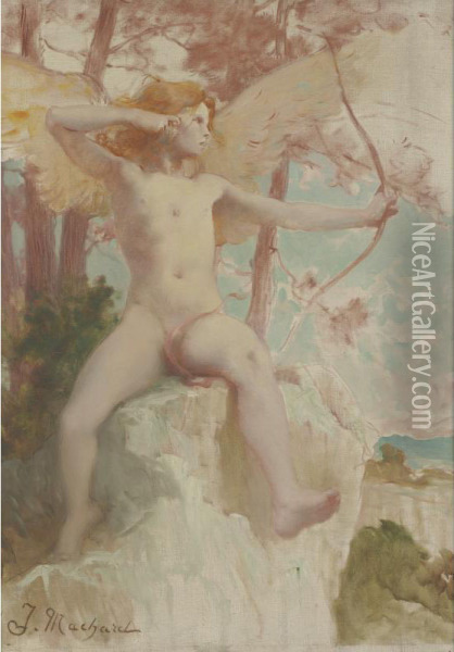 Cupid Oil Painting - Jules Louis Machard