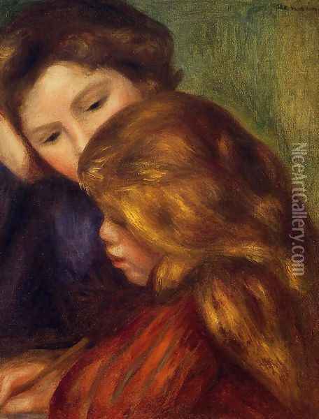 The Writing Lesson Oil Painting - Pierre Auguste Renoir