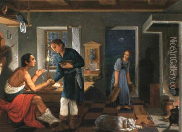 Esau Verkauft Sein Erstgeburtsrecht Oil Painting - Johann (Hans) Konig