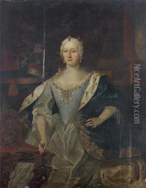 Portrait De Marie-therese D'autriche Oil Painting - Marten I Van Mytens