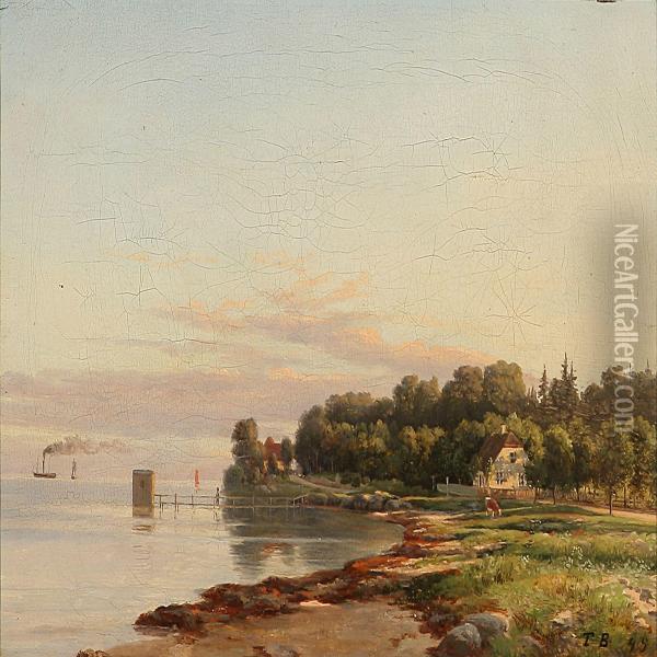 View From The Old Bellevue, 
Denmark Oil Painting - Thorald Brendstrup