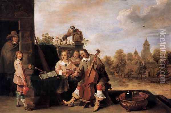 The Painter and His Family Oil Painting - David The Younger Teniers