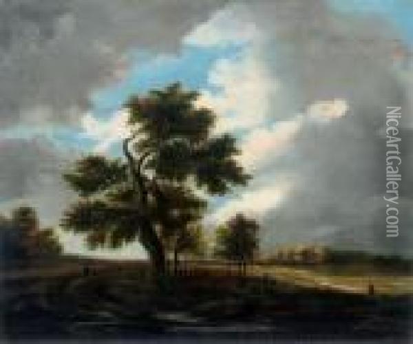 A Rural Landscape Oil Painting - Patrick, Peter Nasmyth