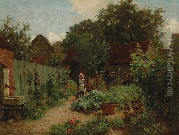The Kitchen Garden Oil Painting - Thomas Waterman Wood