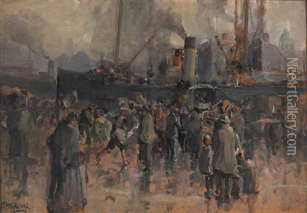 Liverpool Docks Oil Painting - James Humbert Craig