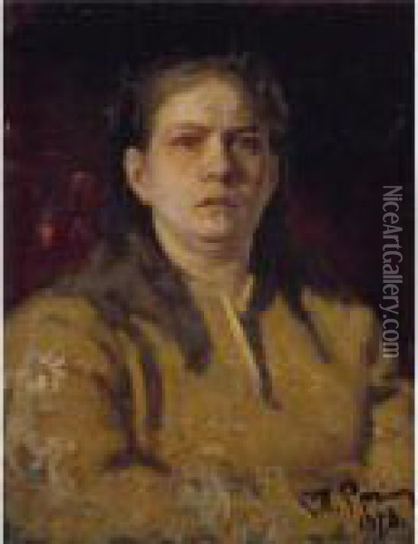 Portrait Of Valentina Serova As Sofya Alexeevna Oil Painting - Ilya Efimovich Efimovich Repin