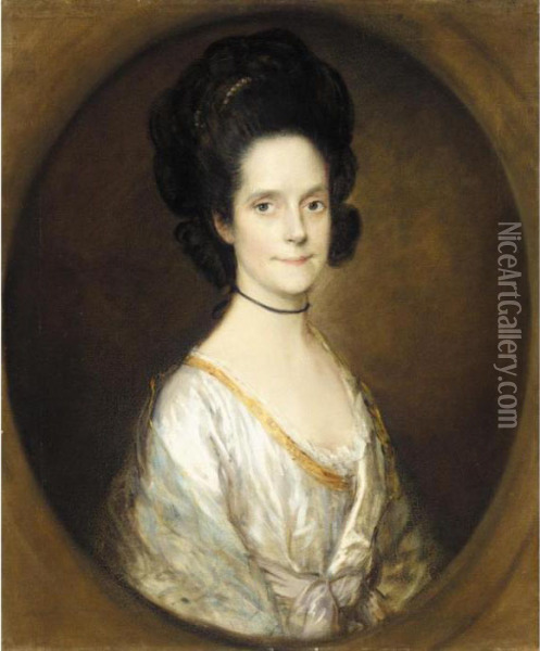 Portrait Of Elizabeth Ives, Mrs Thomas Butcher Oil Painting - Thomas Gainsborough