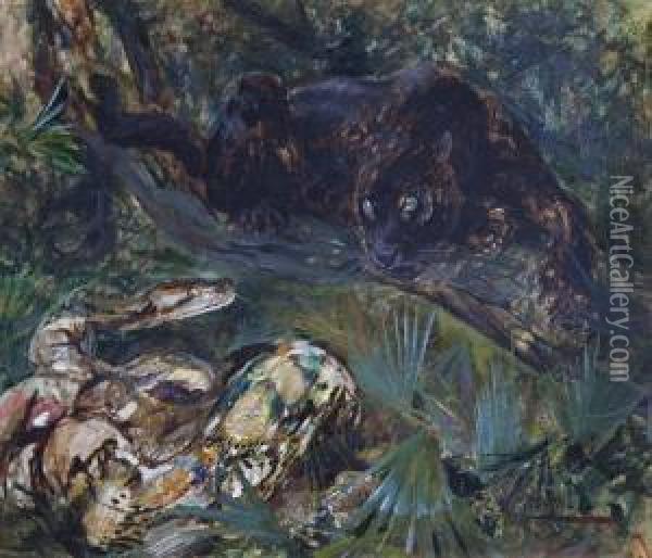 Kar And Baghiera Oil Painting - Cuthbert Edmund Swan