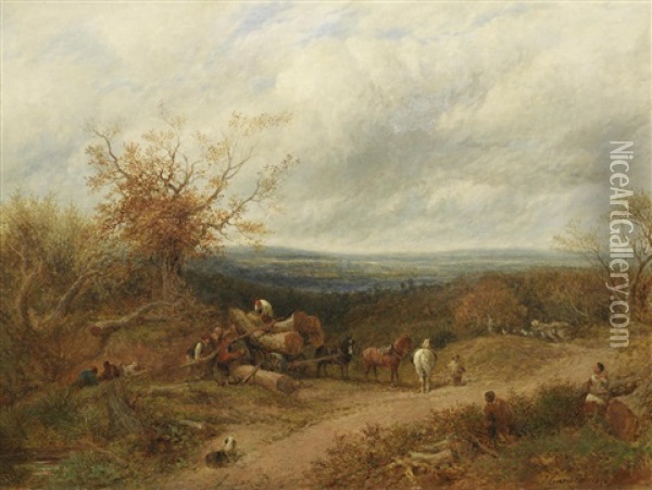 Woodcutters Oil Painting - John Linnell