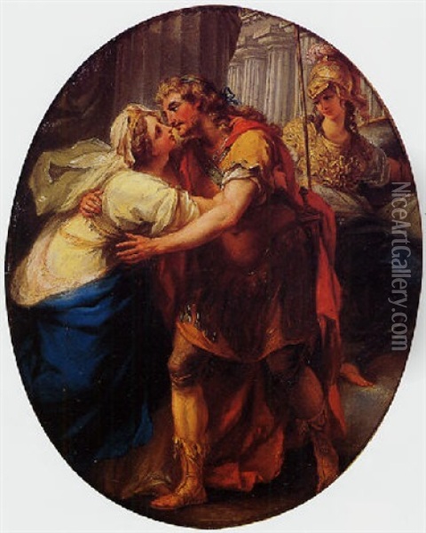 Odysseus Returning To Penelope Oil Painting - Angelika Kauffmann
