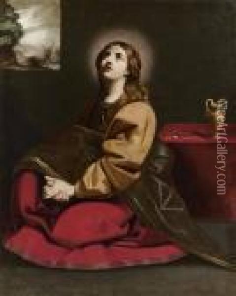 Maddalena In Meditazione Oil Painting - Giacomo Cavedone
