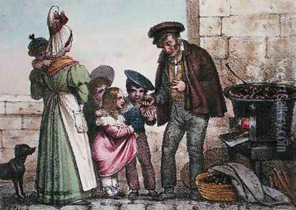 The Little Chestnut Connoisseurs 1810-20 Oil Painting - Jean Henri Marlet