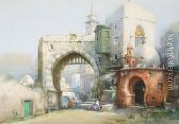 An Arched Entrance To A North African Town Oil Painting - Noel Harry Leaver