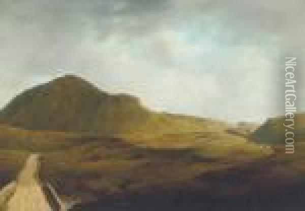 A Mountain Road In Mayo Oil Painting - James Arthur O'Connor