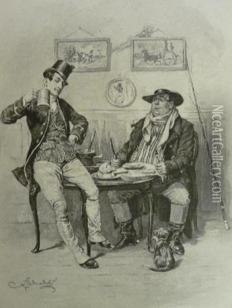 ````charles Dickens A Gossip About His Life```` Oil Painting - Frederick Barnard