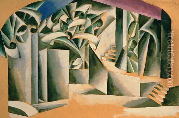 Stage design for William Shakespeare's play 'Romeo and Juliet', 1920 Oil Painting - Lyubov Popova