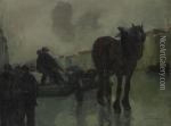 Work Horse Oil Painting - Oscar Verpoorten