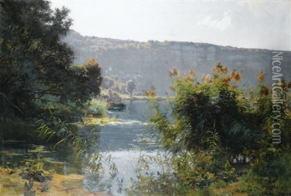 Paysage Du Doubs Oil Painting - Marie-Victor-Emile Isenbart