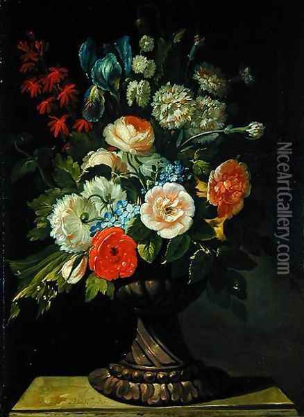 Still Life with Flowers 2 Oil Painting - Jens Juel