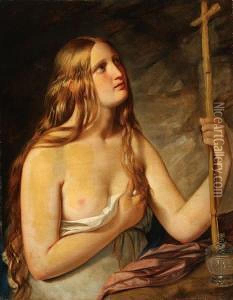 The Penitent Magdalene Oil Painting - Natale Schiavoni