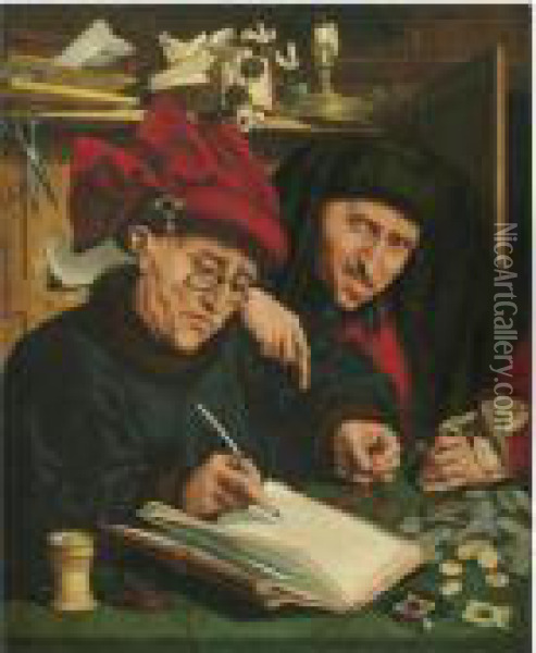 The Misers Oil Painting - Marinus van Reymerswaele