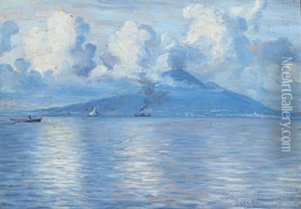 Italian Coastal Scene Oil Painting - Hans Gyde-Petersen