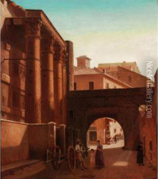 A View Of Rome Oil Painting - Thorald Laessoe