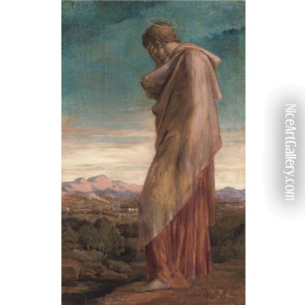 St. John At Patmos Oil Painting - George Richmond