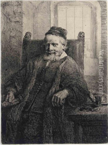 Jan Lutma, Goldsmith Oil Painting - Rembrandt Van Rijn