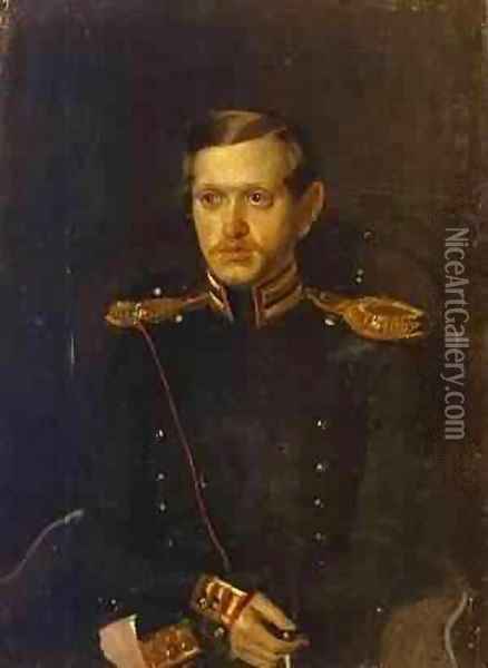 Portrait Of S S Krylov 1850-51 Oil Painting - Pavel Andreevich Fedotov