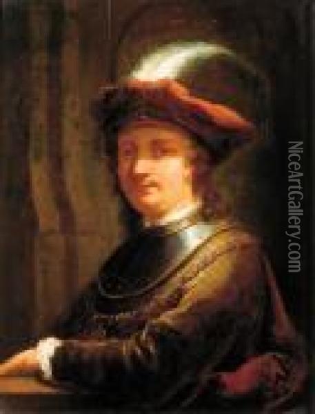 Portrait Of Rembrandt Harmensz. Van Rijn Oil Painting - Christian Wilhelm Ernst Dietrich