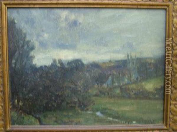 St. Mawgan Church Oil Painting - James Levin Henry