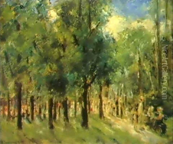 Im Tiergarten Zu Berlin Oil Painting - Max Liebermann