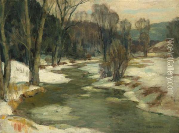 Thawing Ice Floes Oil Painting - John Fabian Carlson