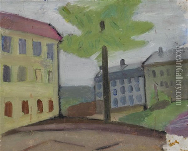 Landalahus - Goteborg Oil Painting - Ake Goeransson