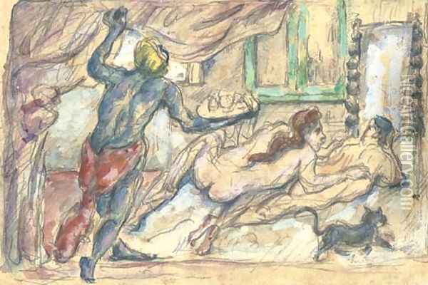 L'apres-midi à Naples Oil Painting - Paul Cezanne