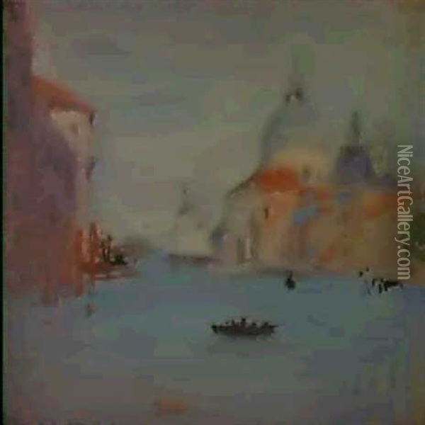 Santa Maria Della Salute From The Accademia Oil Painting - Francis Campbell Boileau Cadell