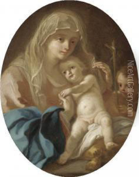 The Virgin And Child With The Infant Saint John The Baptist Oil Painting - Pietro Bardellino